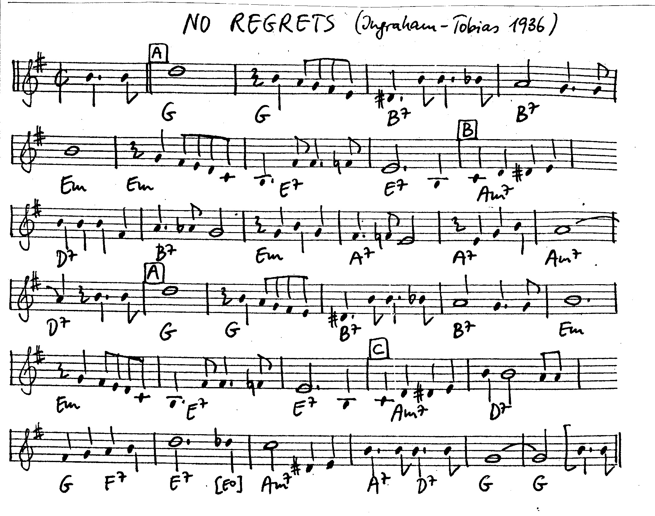 no regrets leadsheet – book us for your next 20s or gatsby event